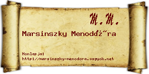 Marsinszky Menodóra névjegykártya